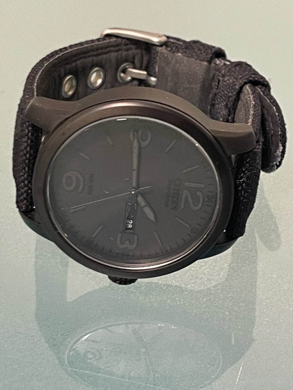 Citizen 42mm Chandler Eco-Drive BM8475-00F Black Stainless Steel Nylon Watch